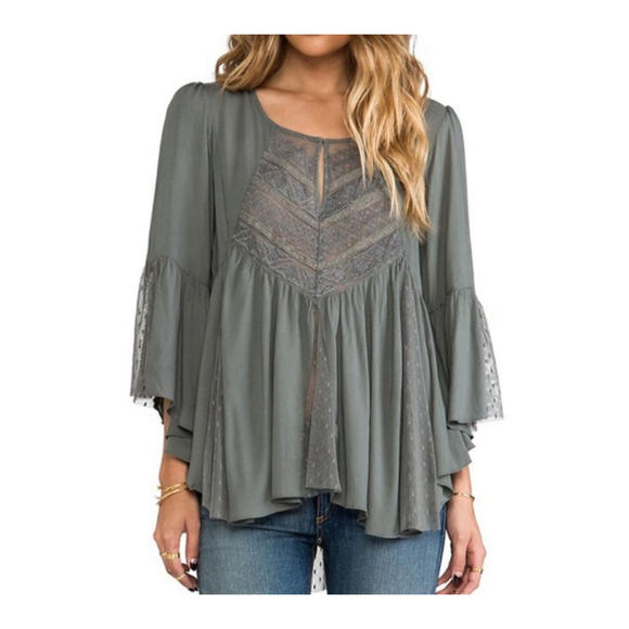 Free People Tops - NWT Women's Free People Blouse Size S Green